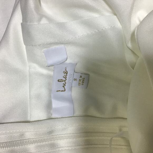 LULU'S Sz S Extraordinary Romance White Button Back Mermaid Maxi Dress B107 - Picture 9 of 11